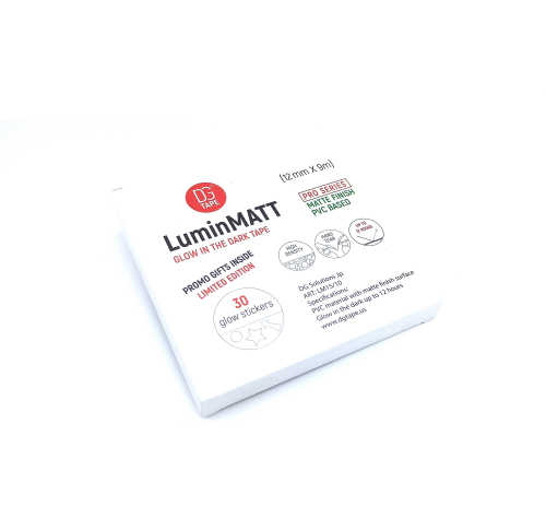 Клейкая лента Gaffer Tape@luminMATT LM - 12мм/9м - Светонакопительный + 30 Стикеров в Подарок!