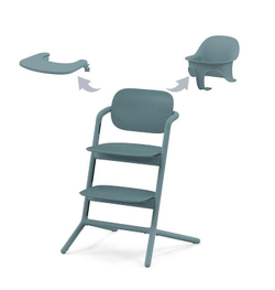 Стульчик для кормления Cybex Lemo 4 в 1 с мягкими чехлами Comfort Inlay Stone Blue/Stunning Black