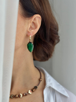 HMG 1308 Изумруд Серьги  арт.0790