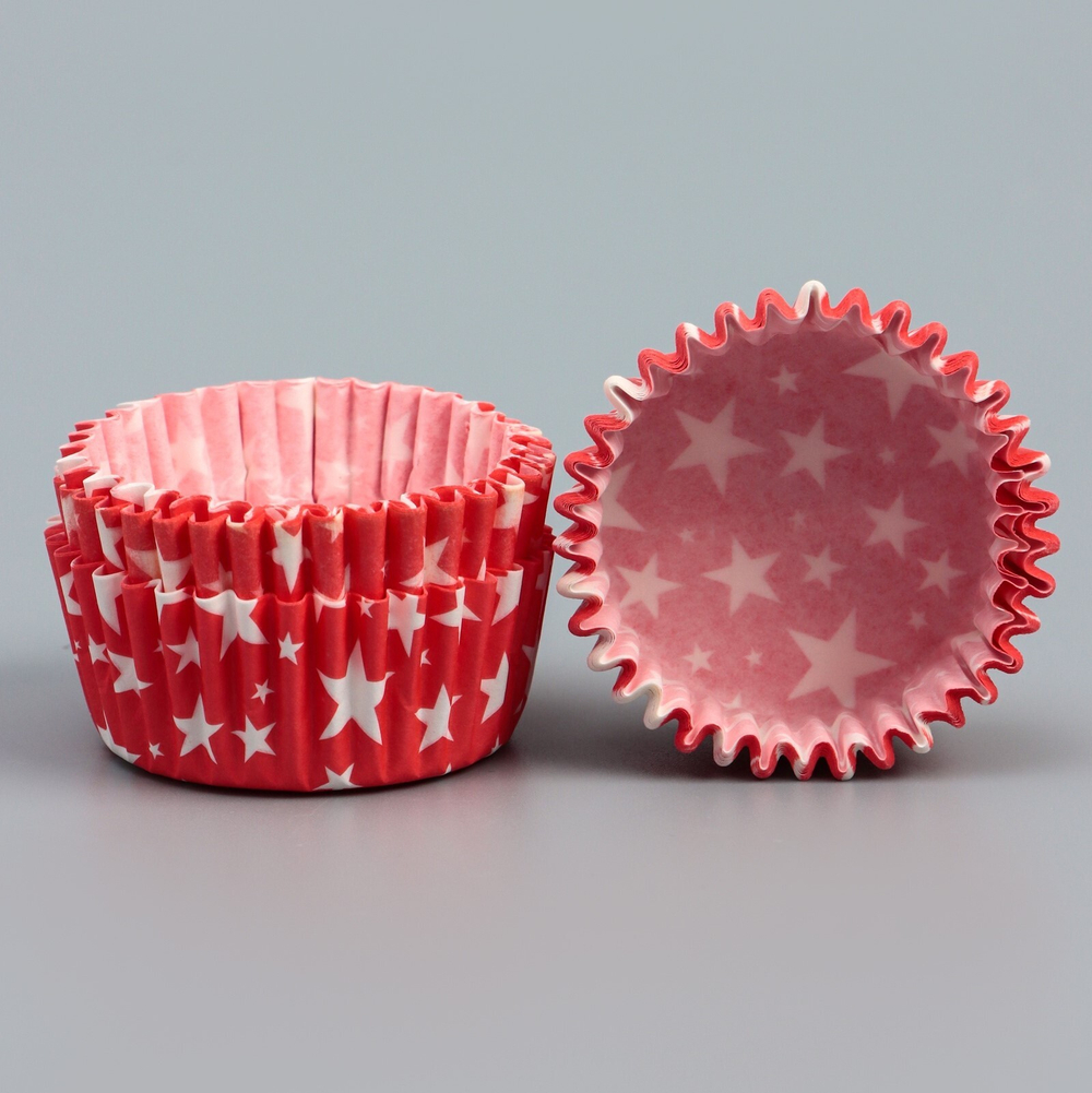 Капсула -мини Красная Звезды D=3,5 см H=2см (50 шт)