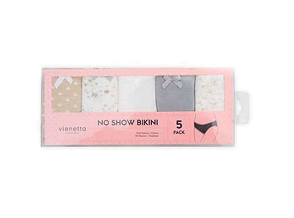 Набор из 5 хлопковых трусиков-слип средней посадки (Размер: L) (Цвет: разноцветный)