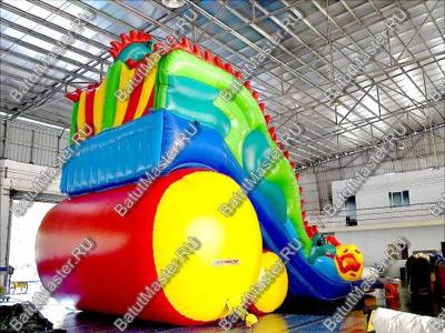 Коммерческий надувной батут-горка "Огненный дракон" 15*7*9 м