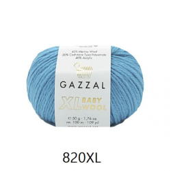 Пряжа Baby Wool XL 50 г, 100м, 40%акрил, 40%шерсть мериноса, 20%кашемир, 40%акрил (цена за 1 шт)