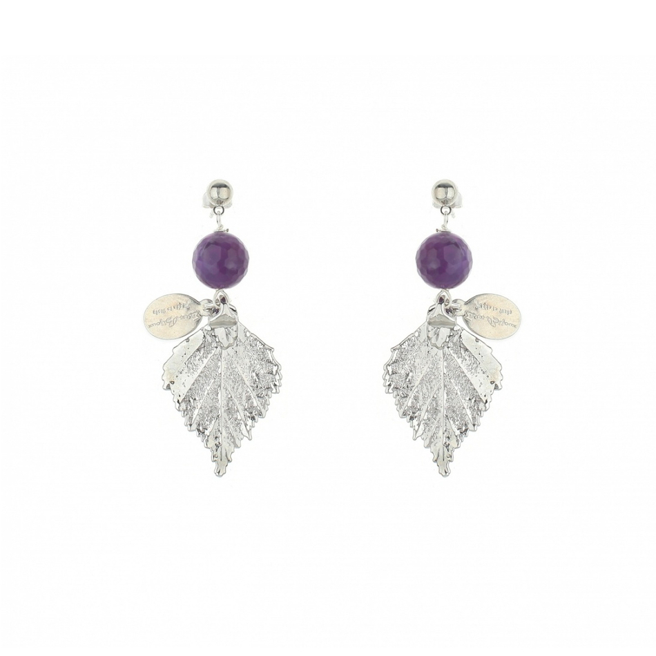 Серьги листья Ester Bijoux Берёза F802-S BW