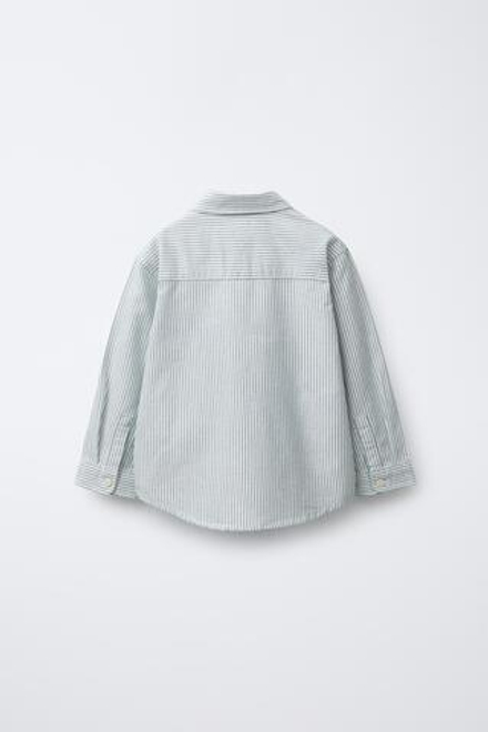 ZARA РУБАШКА В ПОЛОСКУ, ЗЕЛЕНЫЙ