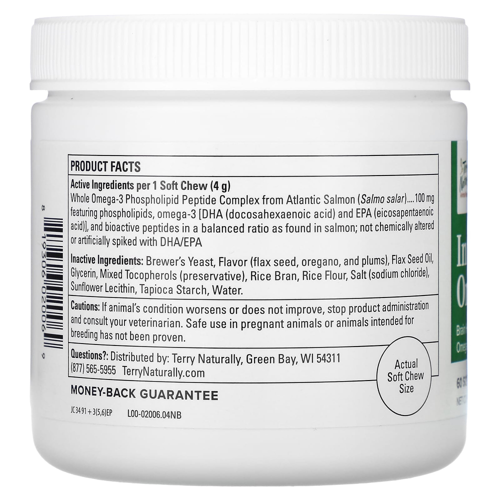 Terry Naturally, Intelligent Omega, для собак, 60 жевательных таблеток