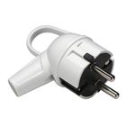 MAKEL Вилка с заземляющими контактами с кольцом белая 10037