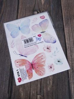 Наклейки бабочки акварельные для декорирования интерьера
