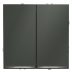 Выключатель встраиваемый VOLTUM S70 двухклавишный с подсветкой 10А, (титан)