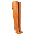 SAINT LAURENT Jane Over The Knee Boots 11cm Women"s Orange