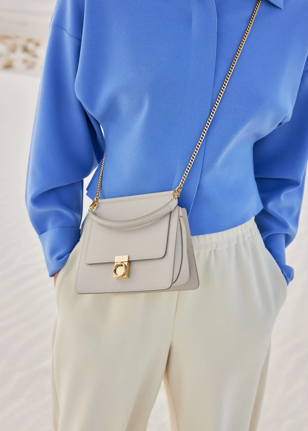 POLENE СУМКА NUMERO SEPT MINI, ЦВЕТ МЕЛА