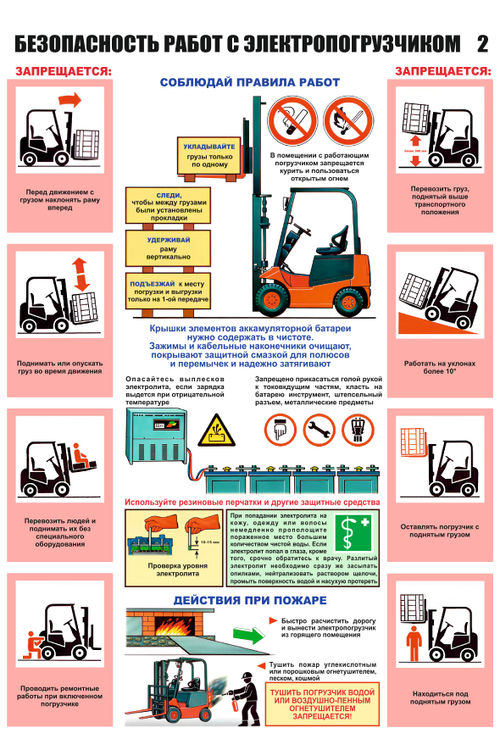 Информационный стенд "Безопасность работ с электропогрузчиком 2"
