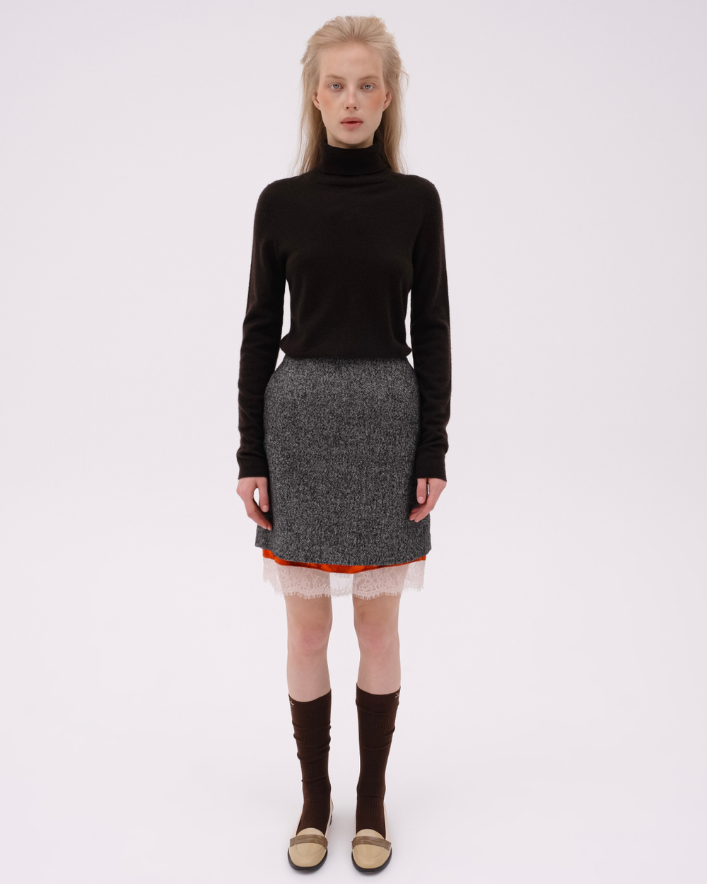 Гольфы в рубчик с шерстью Палка от метлы