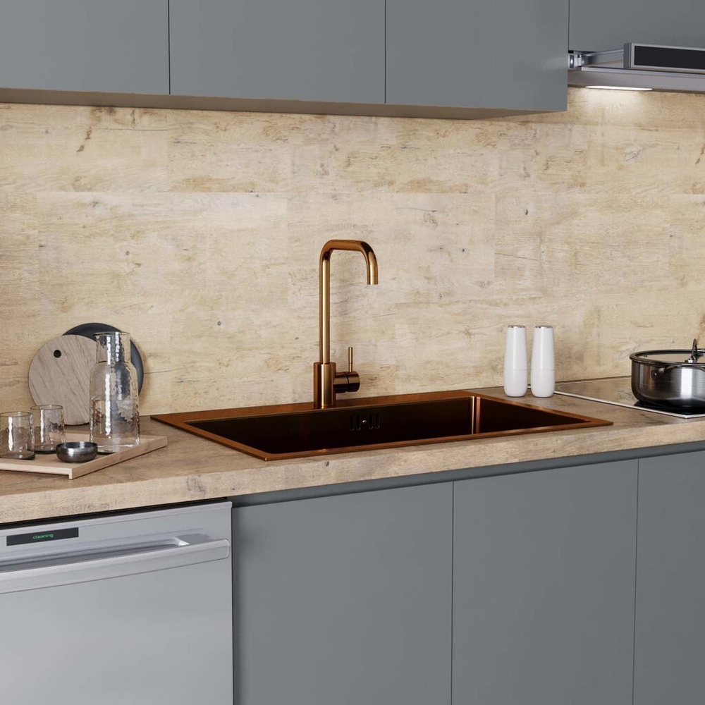 Смеситель для кухни 35k MIXLINE MLSS-0301BR трубчатый излив, БРОНЗА