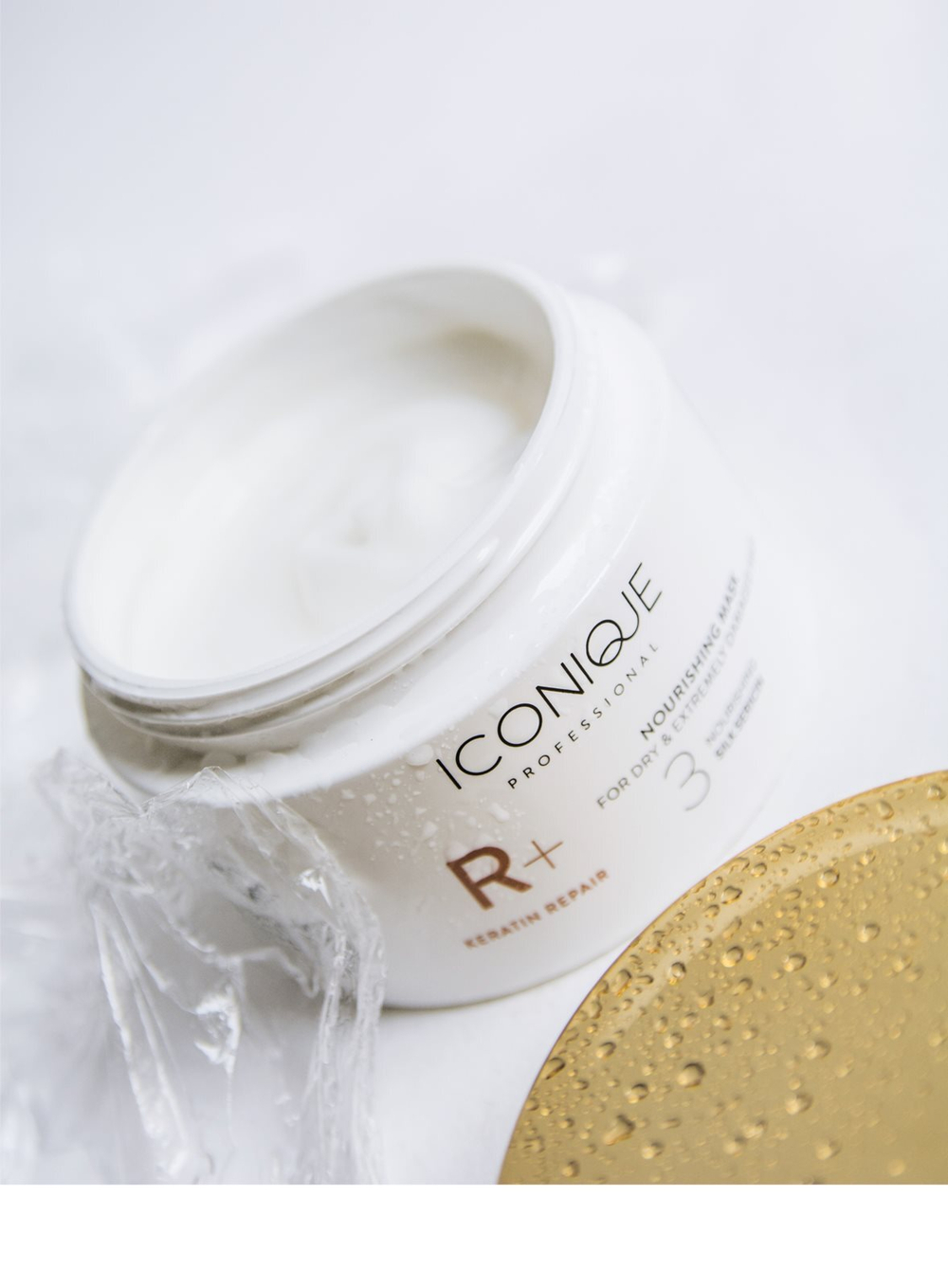 ICONIQUE Professional R+ Keratin repair Nourishing mask - восстанавливающая маска для сухих и поврежденных волос /   200  ml  / GTIN 8059300536254