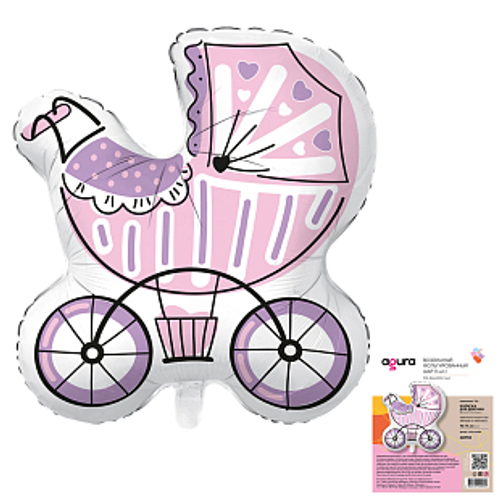 Р Коляска для девочки в упаковке 70*74 см