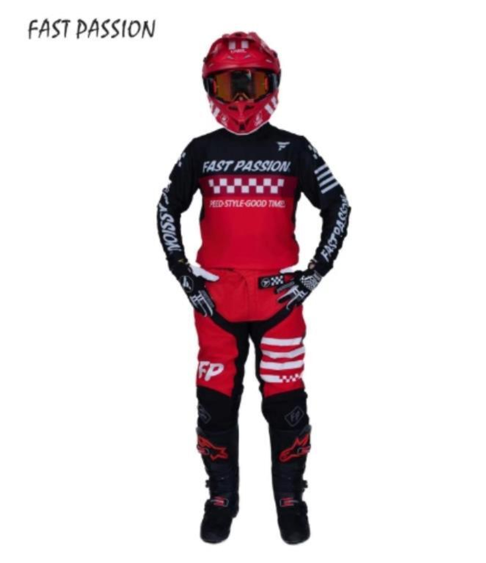 костюм кроссовый Fast Possion чёрно красный XXL