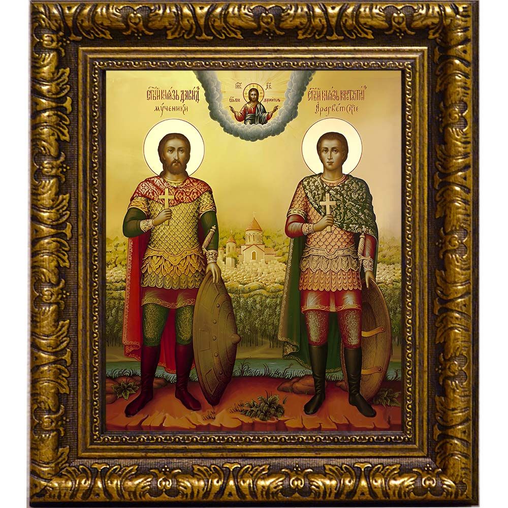 Давид и Константин Арагветские князья мученики. Икона на холсте.