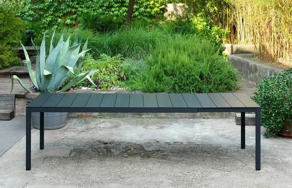 Стол алюминиевый раздвижной Rio Alu, 210-280х100 см, антрацит