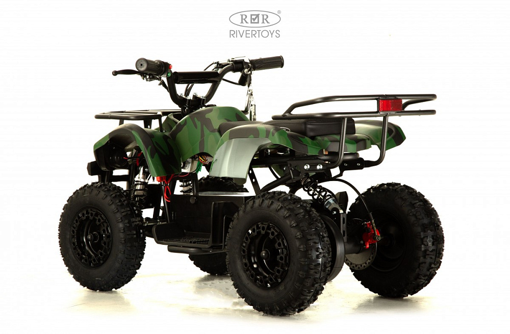 Детский электроквадроцикл RiverToys ANRI зеленый камуфляж