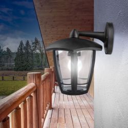 Садово-парковый светильник ЭРА «Дели 3» НБУ 07-40-004 черный 6-гранный настенный IP44 Е27 max 60Вт | Садово-парковые светильники