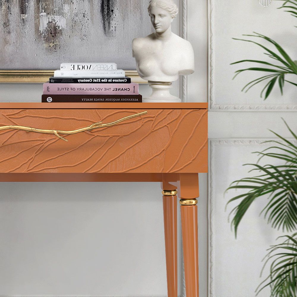 Консоль Арт Колор leaves Классик Голд Томленый оранжевый