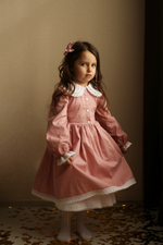 Платье "Лилия" с кружевным воротником и хлопковым подъюбником