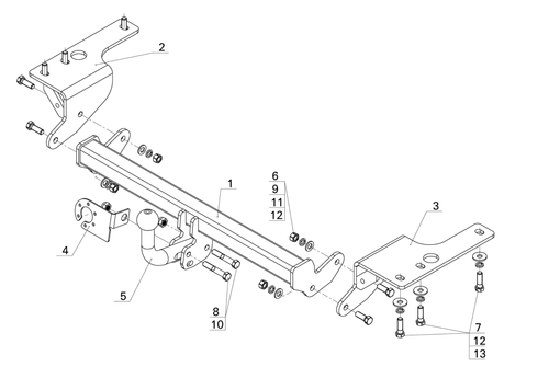 Фаркоп Avtos на TOYOTA COROLLA E18 (2013-)(паспорт и сертификат в комплекте)(без электрики)TY 37