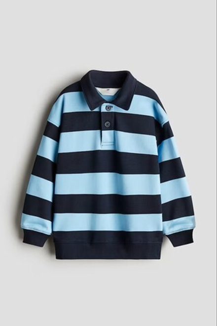 H&M Футболка с воротником поло, темно-синий