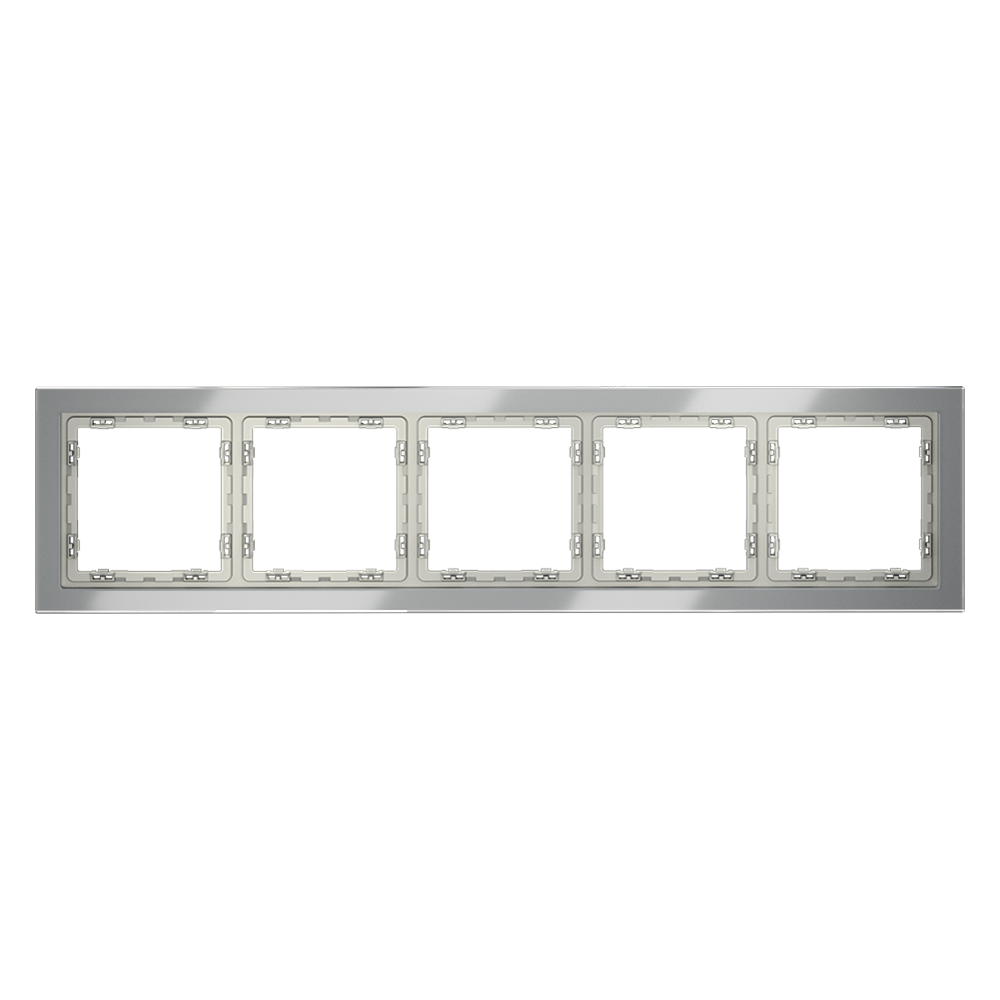 Рамка стеклянная VOLTUM S70 на 5 постов, (сталь, стекло)