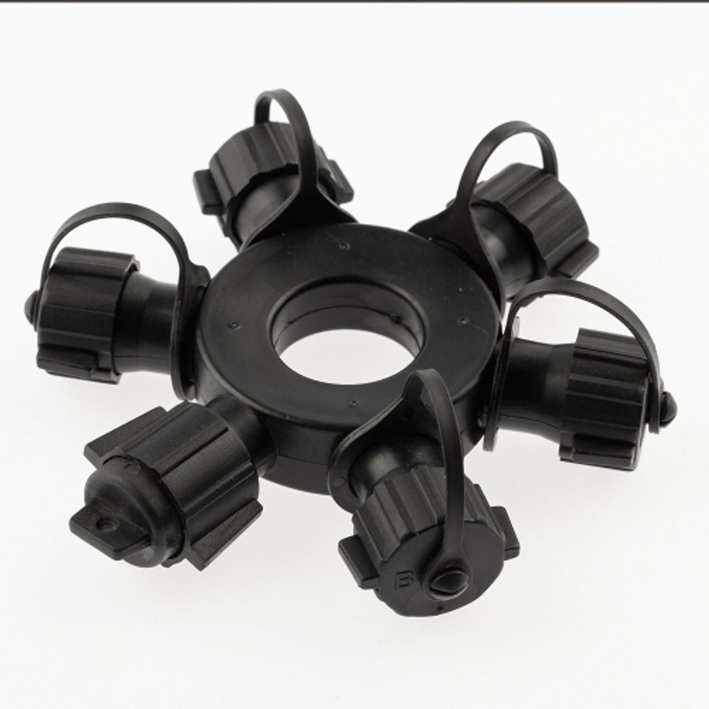 Разветвитель ЭРА ERAPS-OR для гирлянд IP65 круговой 6 гнезд черный | Профессиональное праздничное и новогоднее освещение