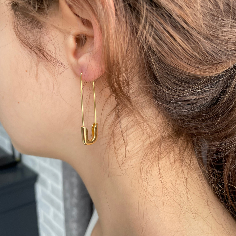 Серьги-булавки, цвет золото