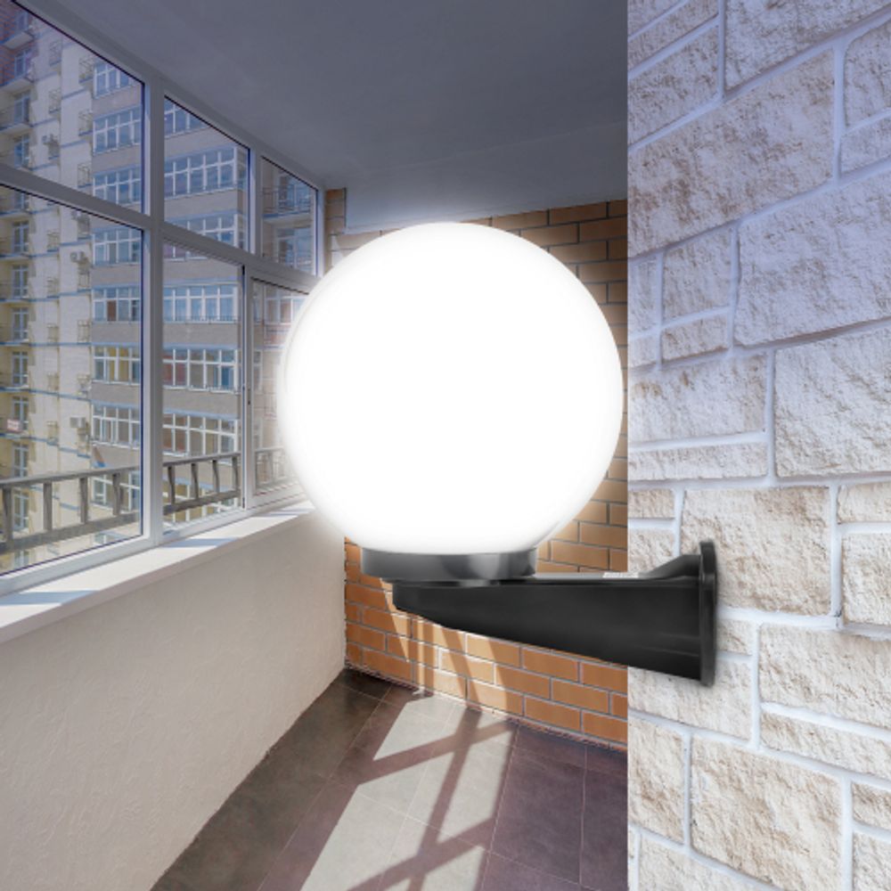 Садово-парковый светильник ЭРА НБУ 01-60-251 шар опаловый настенный IP44 Е27 max60Вт d250mm