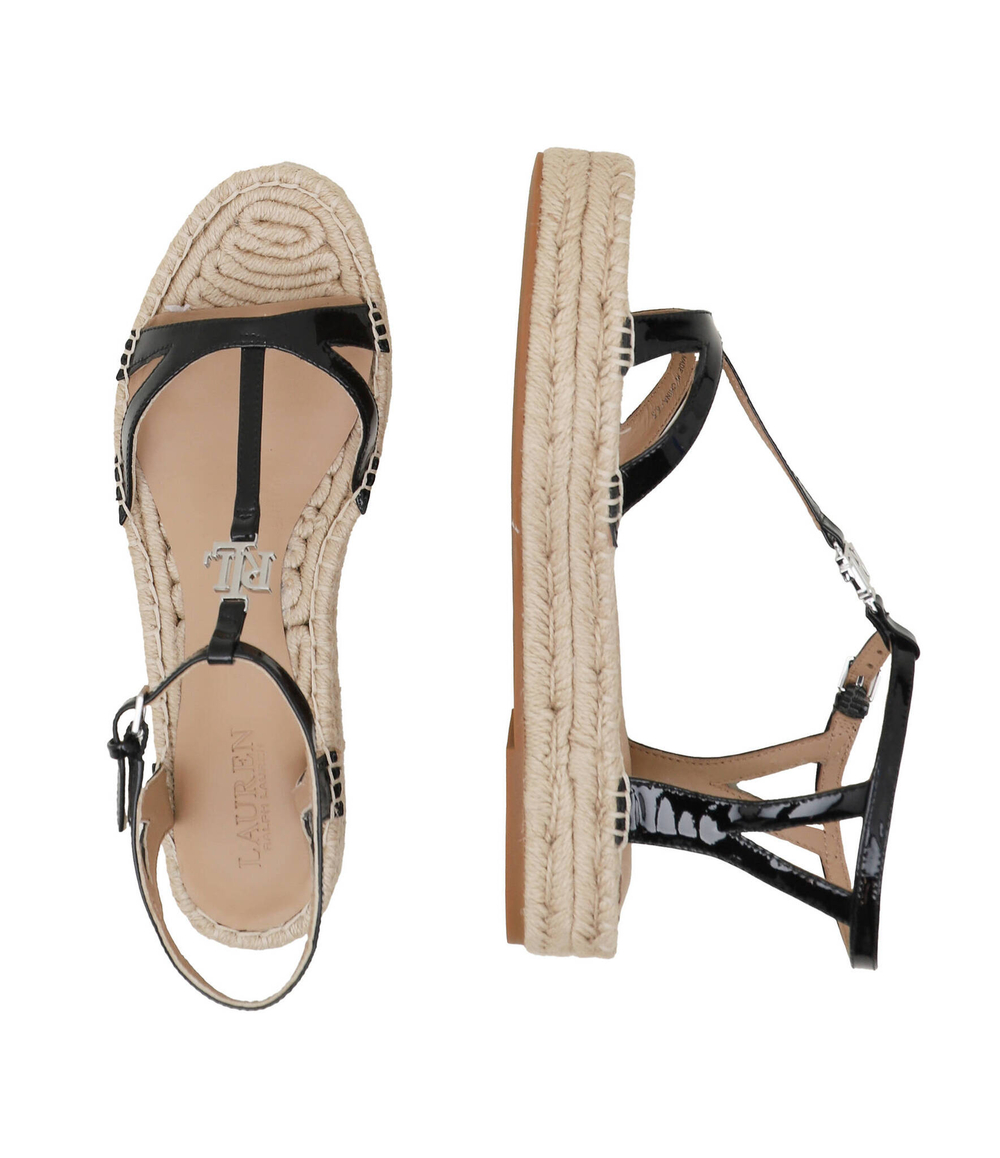 Кожаные босоножки payton-espadrilles LAUREN RALPH LAUREN - черный(802935579)