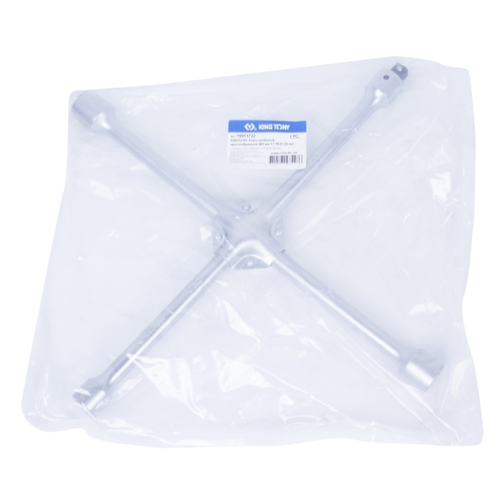 Ключ балонный колесный крестообразный, 400 мм, 17, 19, 21, 22 мм KING TONY 19911722