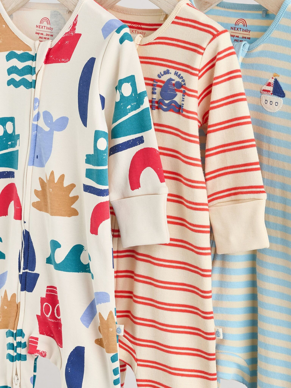 Комбинезон / Cлип для малышей Next AA5-957, 3 шт., Красный, Синий