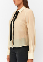 Блуза ORNELLA из итальянского батиста с шелком кремовая