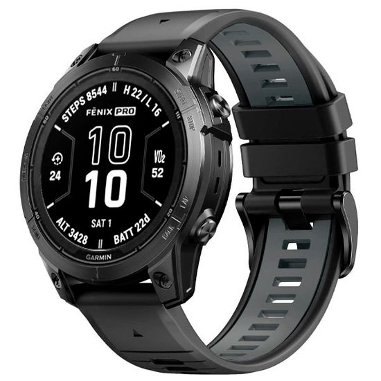 Ремешок силиконовый QuickFit 22 мм. для Garmin Fenix 7 PRO/7/6/5/5 plus, Quatix 5, MARQ, Forerunner 935 / 945, instinct, instinct 2 быстросъемный ( стиль Fenix 7 Pro )