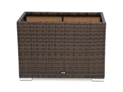 "Лунго" кашпо для цветов большое плетеное из искусственного ротанга, цвет коричневый