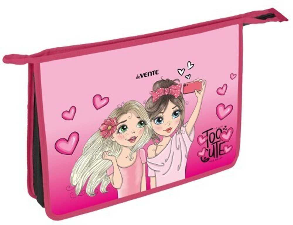 Папка для труда А4 молния сверху конгрев "Too Cute Girl" DEVENTE 8054302