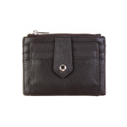 Маленький мужской чёрный кошелёк-карточница (картхолдер) из натуральной кожи DoubleCity 120B-201802