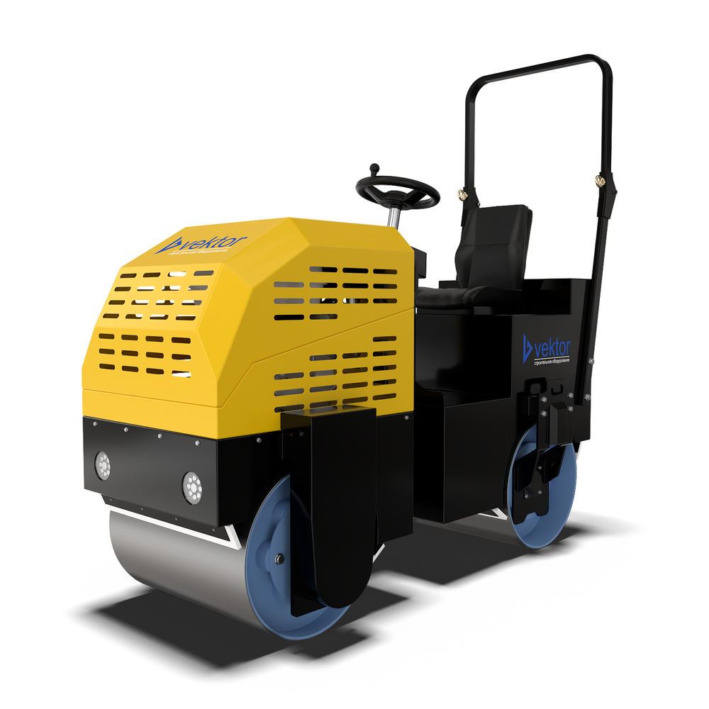 Виброкаток Vektor VRDR-1000 бензиновый, двухвальцовый - [970 кг / Honda GX390]