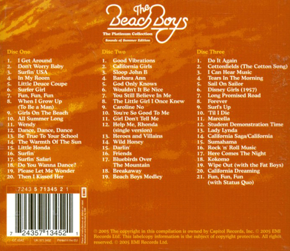The Beach Boys / The Platinum Collection (Sounds Of Summer Edition)(3CD)