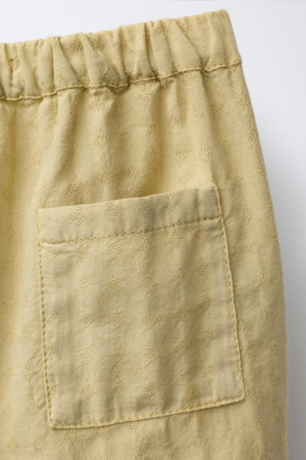 ZARA ПРЯМЫЕ БРЮКИ С ВЫШИВКОЙ, ОЛИВКОВЫЙ