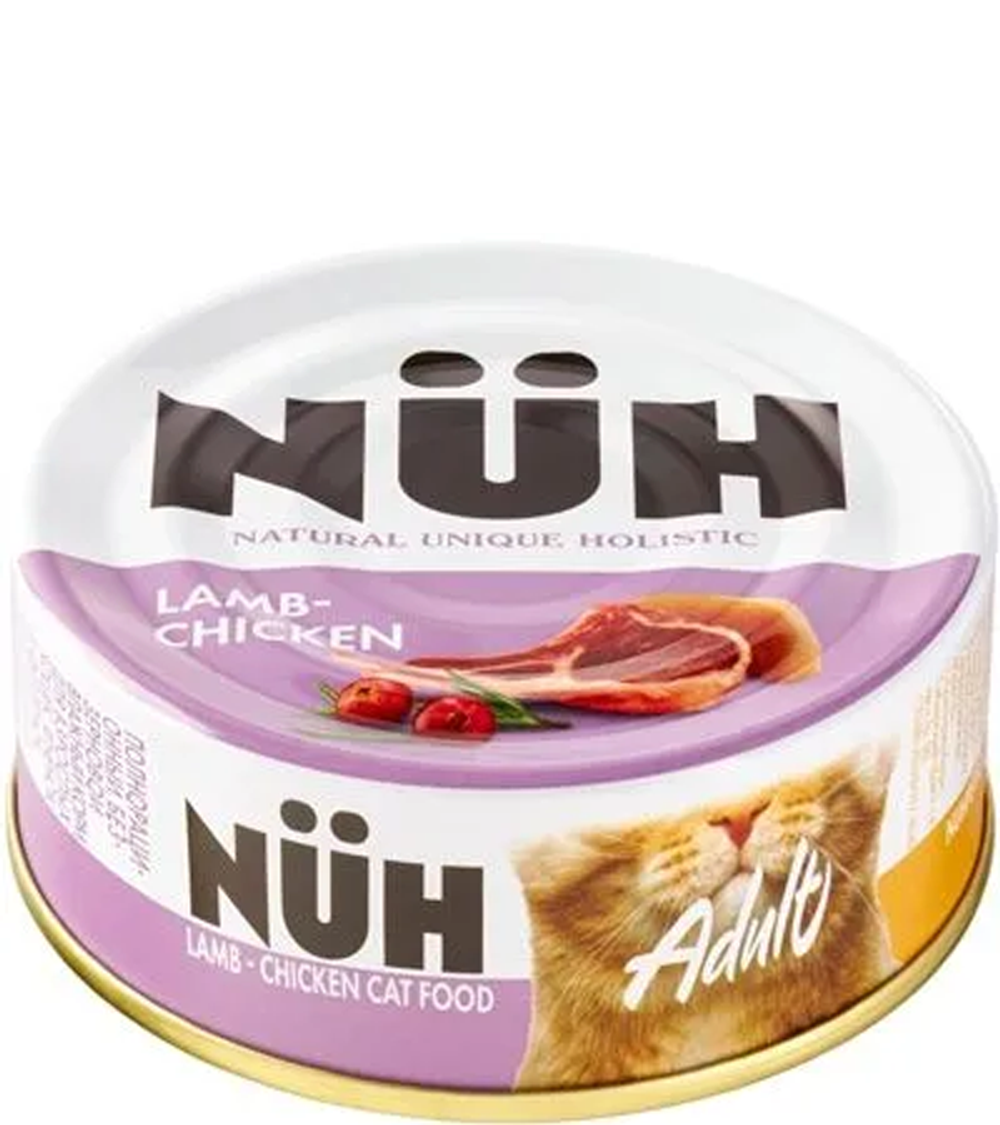 Нюх (NUH) беззерновой влажный для взрослых кошек Ягненок и цыплёнок 100гр.