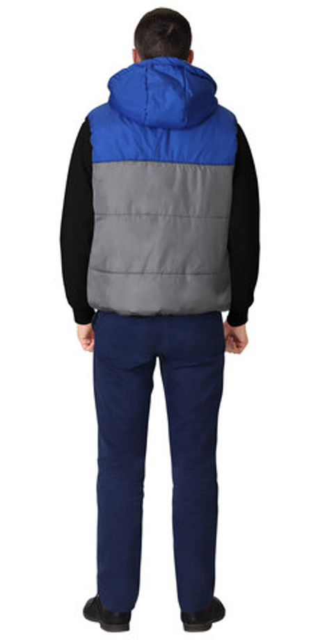 Жилет "ДРАЙВ" (на подкладке флис) серый с васильковым