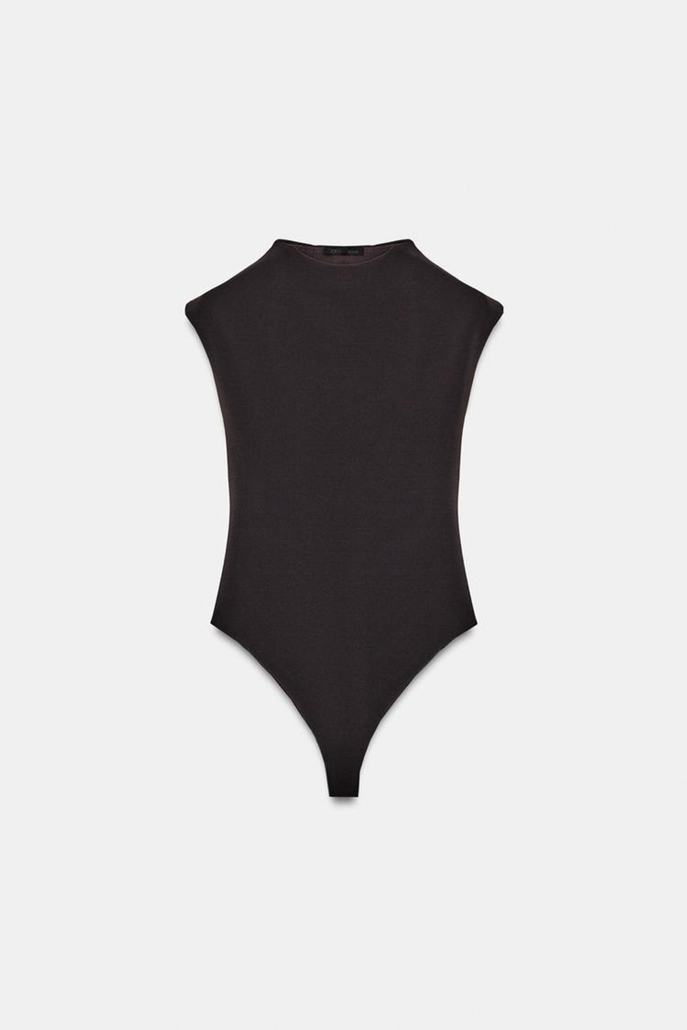 ZARA БОДИ С ВЫРЕЗАМИ ИЗ ЭЛАСТИЧНОЙ ТКАНИ, КОРИЧНЕВЫЙ