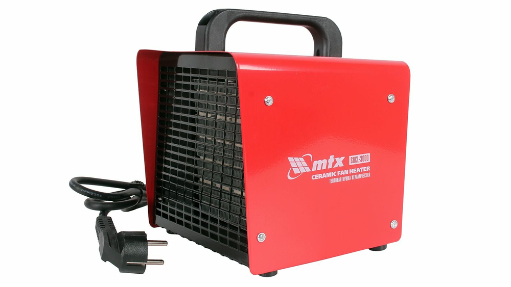 Тепловая пушка керамическая MTX SHCL-3000, квадратная, 230 В, 480 м3/ч, 1/3 кВт, арт. 96403