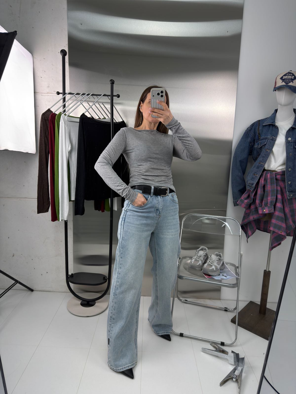 Лонгслив женский арт. 0100 цвет "серый"