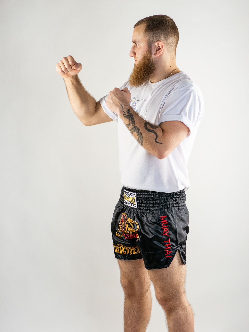 Шорты Муай-Тай Fluory Lion (черные)